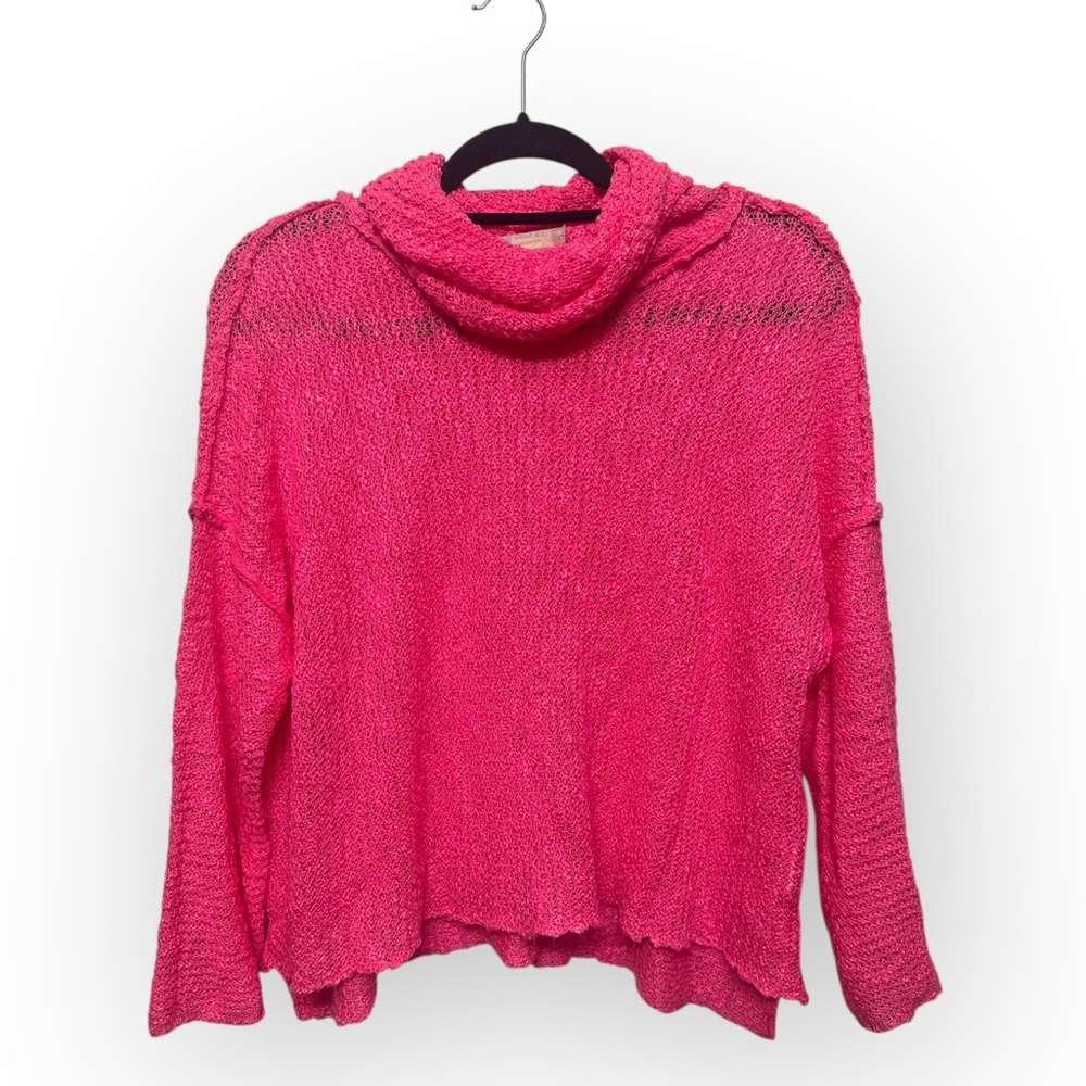 Altar’d State Hot Pink Turtle Neck Oversized‎ Sweater- Small